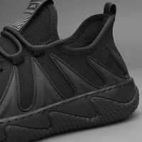 Trendy Lightweight and Breathable Men's Sneakers - Black-Black-6-State of Style