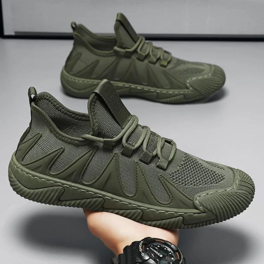 Trendy Lightweight and Breathable Men's Sneakers - Black-Green-6-State of Style