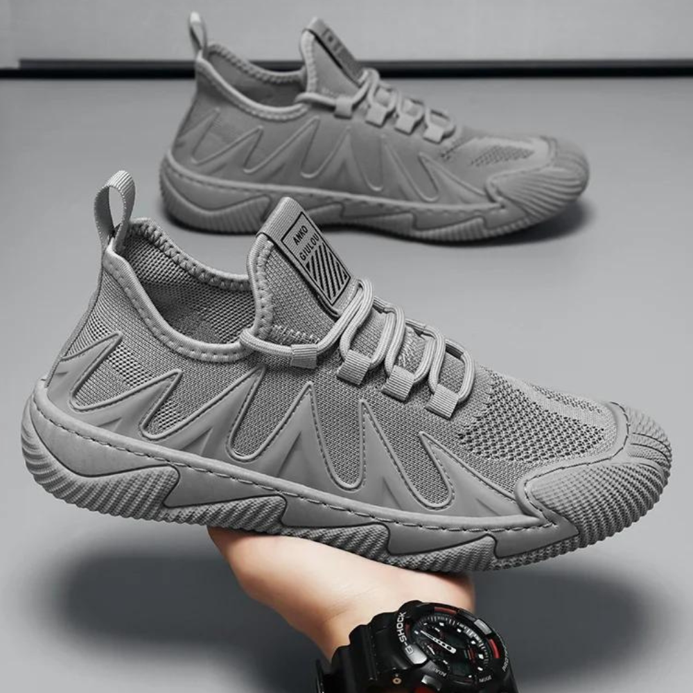 Trendy Lightweight and Breathable Men's Sneakers - Black-Grey-6-State of Style