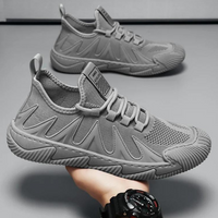 Trendy Lightweight and Breathable Men's Sneakers - Black-Grey-6-State of Style