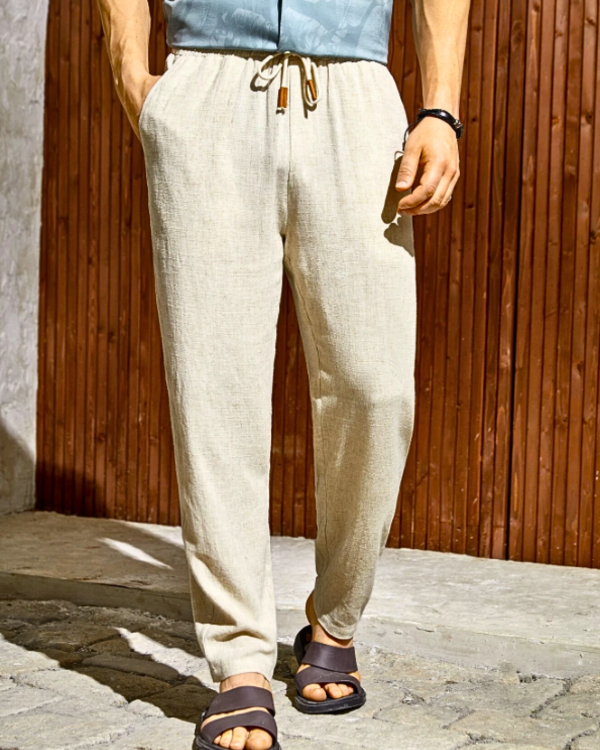 Trendy Linen Trousers for Men – Jasper-Beige-S-State of Style