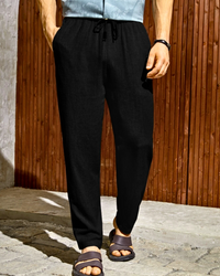 Trendy Linen Trousers for Men – Jasper-Black-S-State of Style