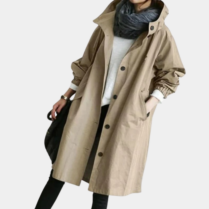 Trendy Long Ladies Jacket - Alessia-Khaki-XS-State of Style