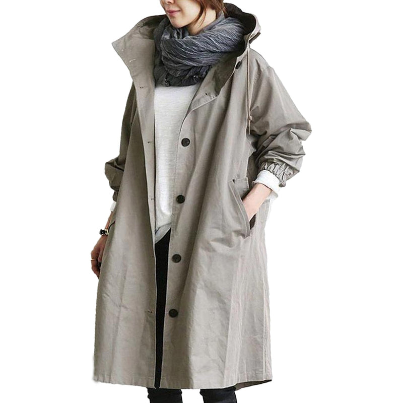 Trendy Long Raincoat for Women - Elise-Grey-S-State of Style