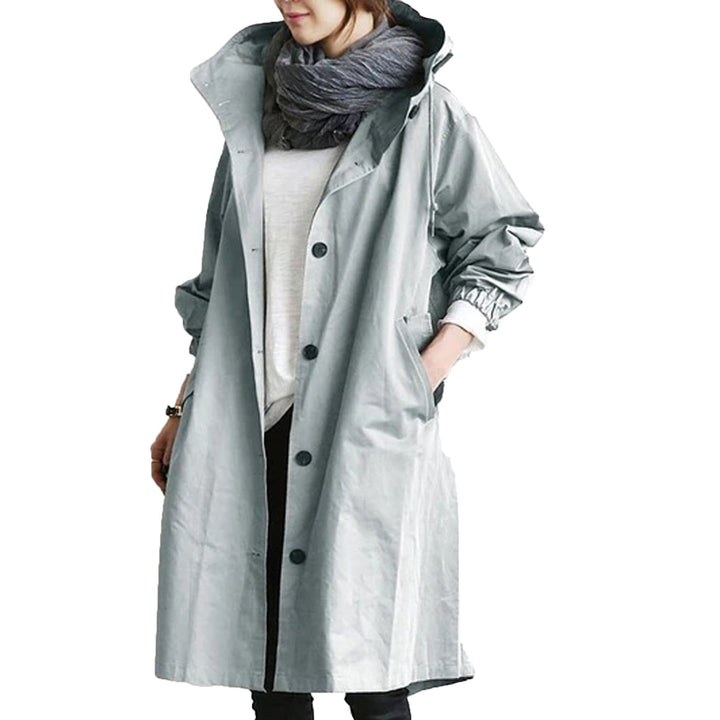 Trendy Long Raincoat for Women - Elise-Light blue-S-State of Style