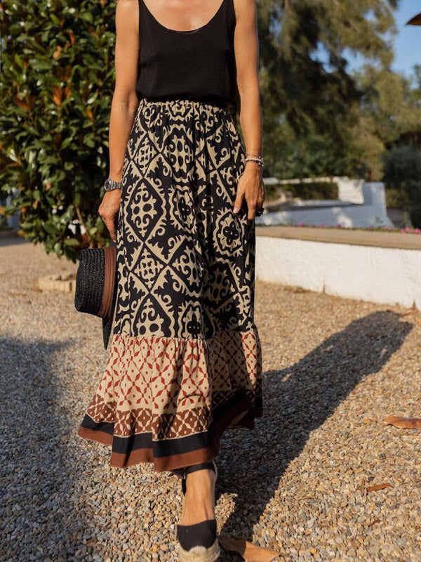 Trendy Long Skirt with Ruffles - Amara-Black-S-State of Style