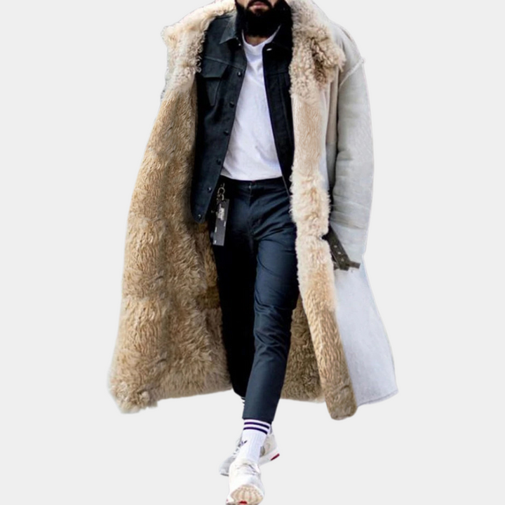 Trendy Long Warm Winter Coat for Men - Matteo-Blue-S-State of Style