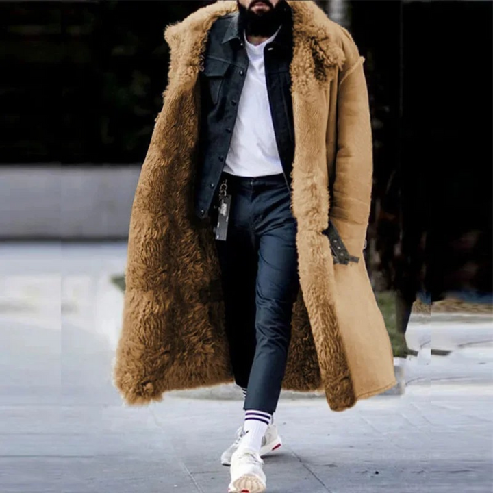 Trendy Long Warm Winter Coat for Men - Matteo-Brown-S-State of Style