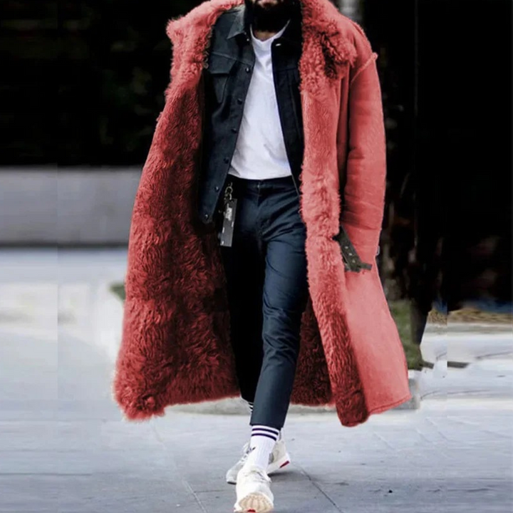 Trendy Long Warm Winter Coat for Men - Matteo-Red-S-State of Style