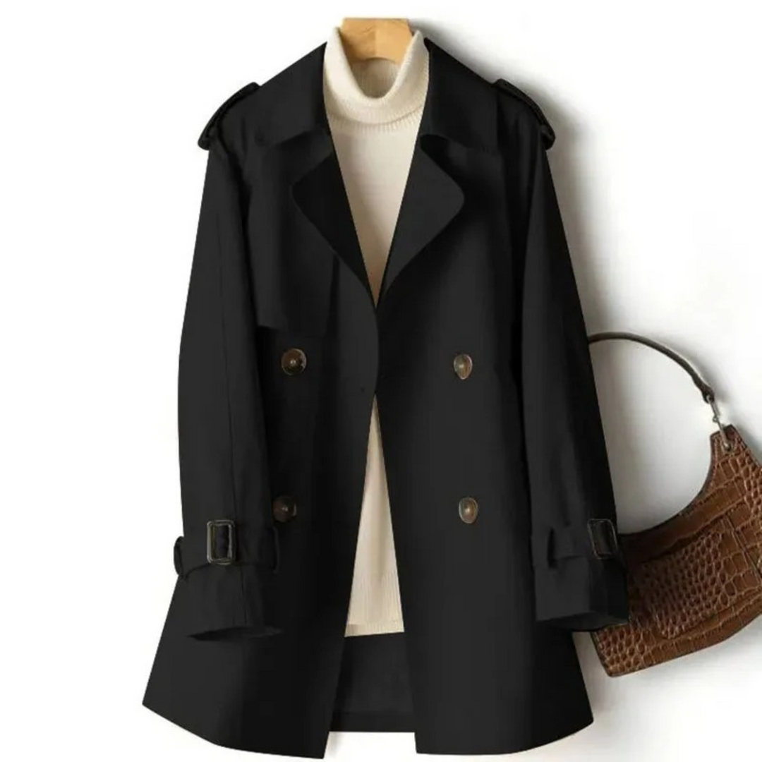 Trendy Long Women's Trench Coat - Mila-Black-M-State of Style