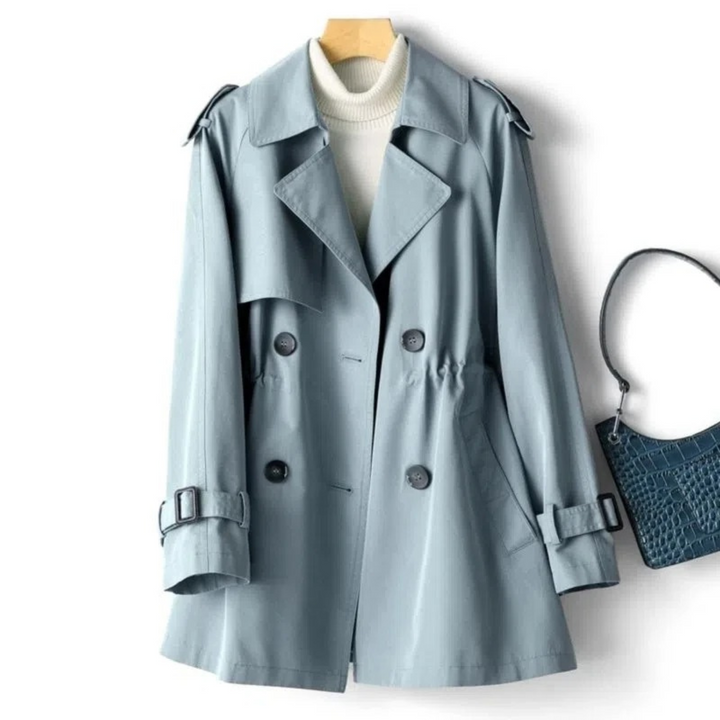 Trendy Long Women's Trench Coat - Mila-Blue-M-State of Style