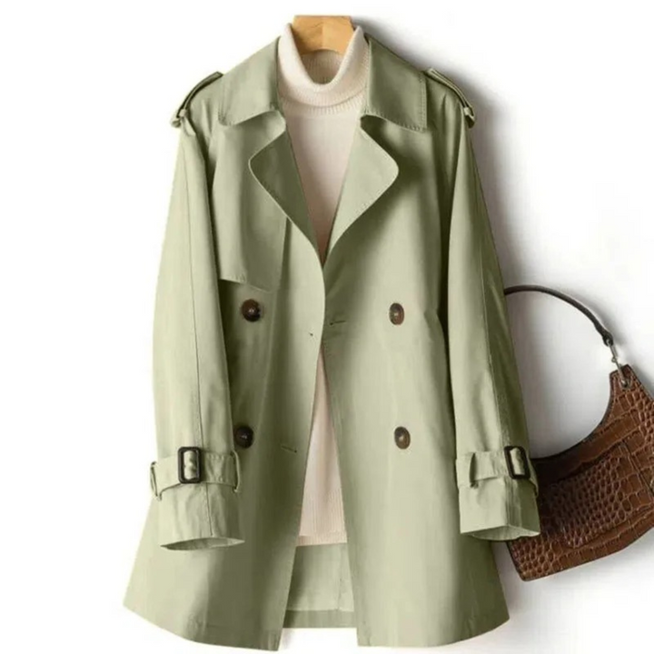 Trendy Long Women's Trench Coat - Mila-Green-M-State of Style