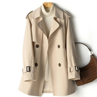 Trendy Long Women's Trench Coat - Mila-Khaki-M-State of Style