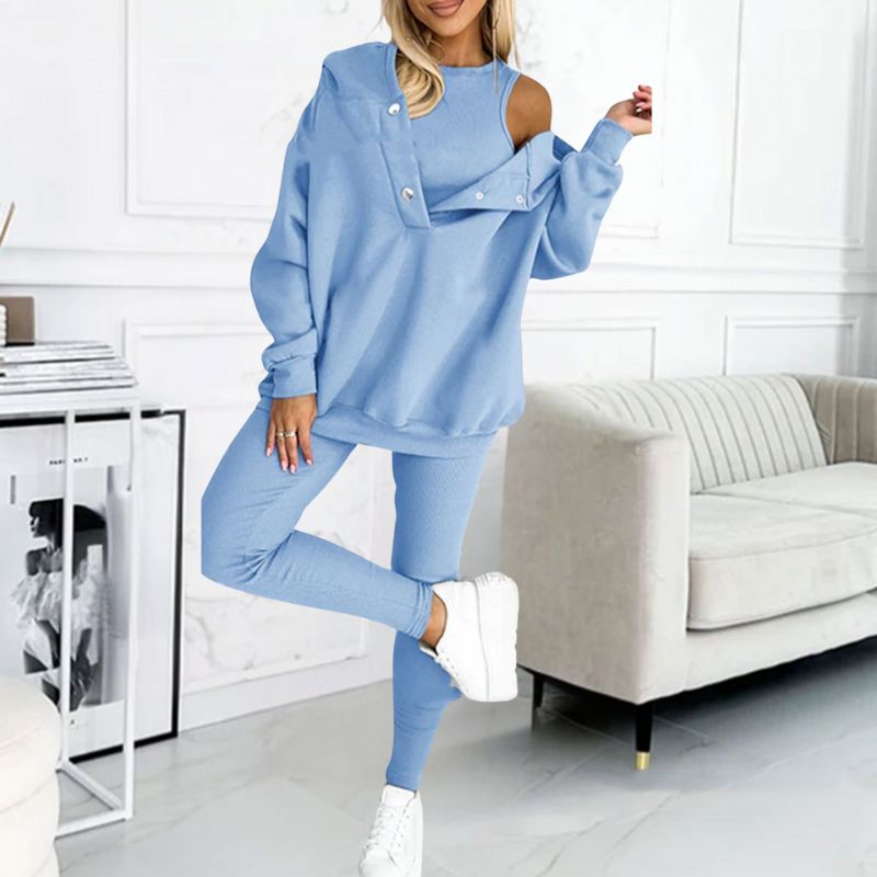 Trendy Lounge Set of 3 - Elena-Baby Blue-S-State of Style