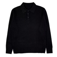 Trendy Men's Autumn Polo Sweater - Oliver-Black-S-State of Style