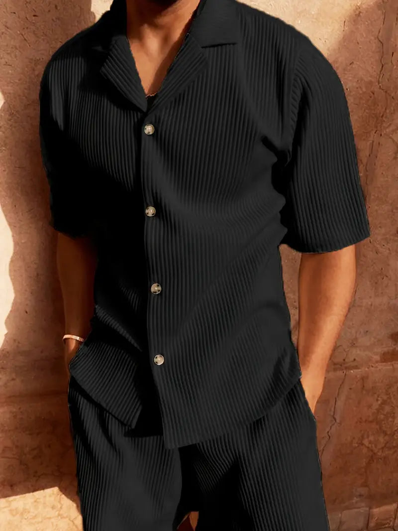 Trendy Men’s Corduroy Shorts – Mauro-Black-S-State of Style