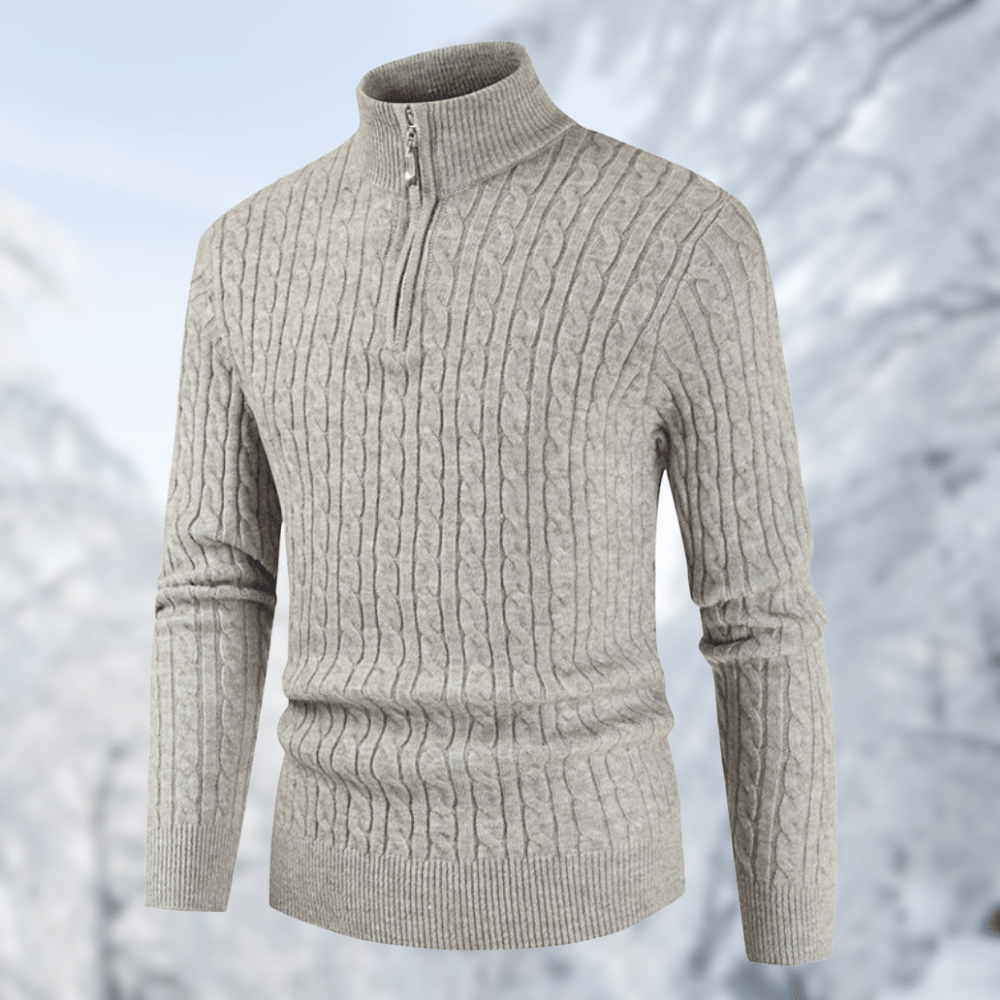 Trendy Men’s Jumper with Stand-Up Collar - Ruben-Grey-M-State of Style