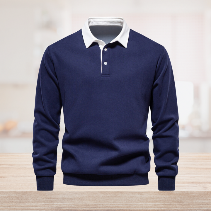 Trendy Men's Polo Pullover - James-Blue-S-State of Style