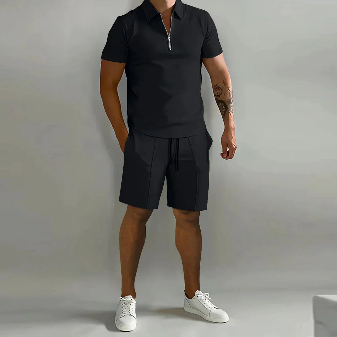 Trendy Men's Polo Set - Milano-Black-S-State of Style