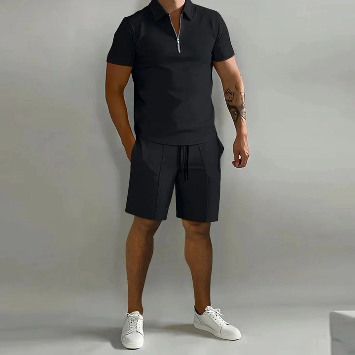 Trendy Men's Polo Set - Milano-Black-S-State of Style