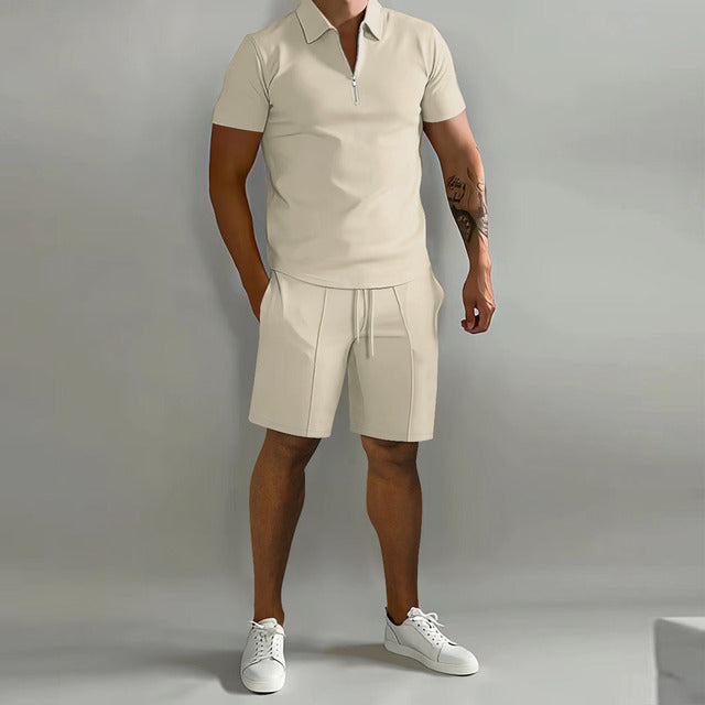 Trendy Men's Polo Set - Milano-Khaki-S-State of Style