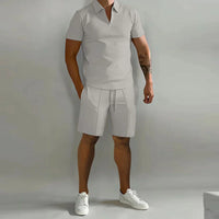 Trendy Men's Polo Set - Milano-Light Grey-S-State of Style