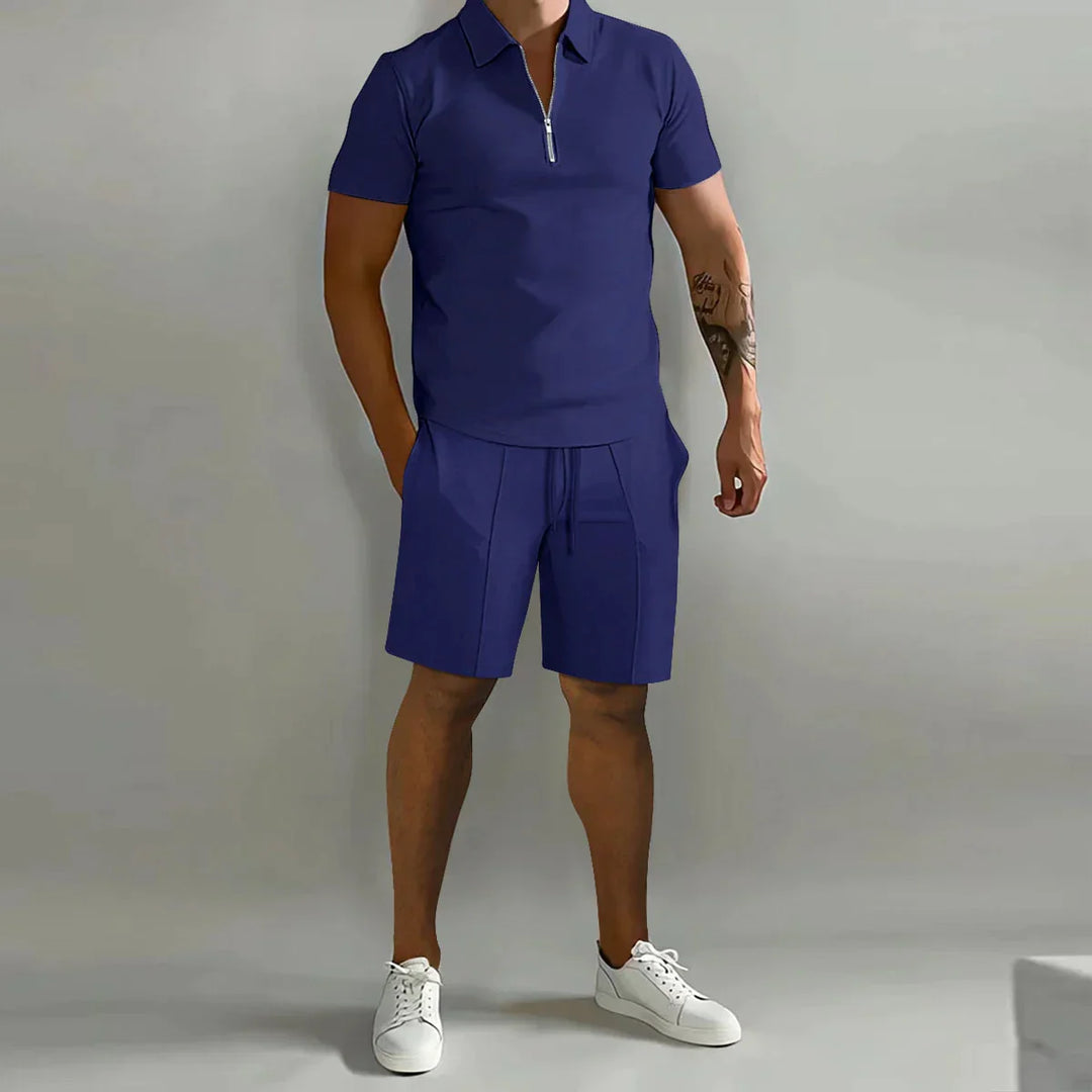 Trendy Men's Polo Set - Milano-Navy-S-State of Style