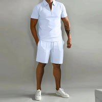 Trendy Men's Polo Set - Milano-White-S-State of Style