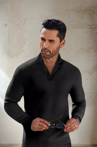 Trendy Men's Polo Sweater - Felix-Black-S-State of Style