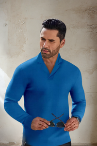 Trendy Men's Polo Sweater - Felix-Blue-S-State of Style