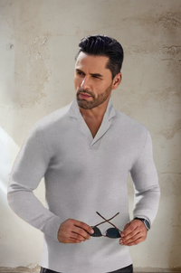 Trendy Men's Polo Sweater - Felix-Grey-S-State of Style