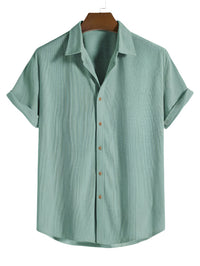 Trendy men's summer set with striped design - Beach Style-Beige-State of Style