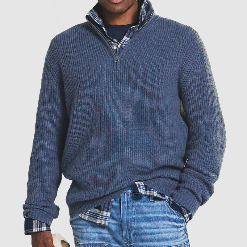 Trendy Men's Sweater - Carson-Blue-M-State of Style