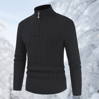Trendy Men's Sweater with Stand-up Collar - Ruben-Black-M-State of Style