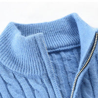 Trendy Men's Sweater with Stand-up Collar - Ruben-Blue-M-State of Style