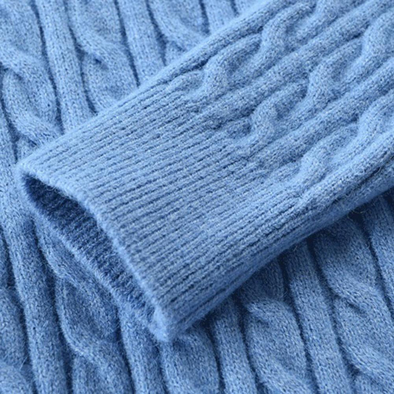 Trendy Men's Sweater with Stand-up Collar - Ruben-Blue-M-State of Style