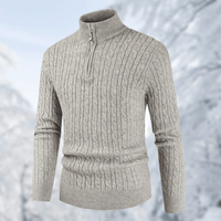 Trendy Men's Sweater with Stand-up Collar - Ruben-Grey-M-State of Style