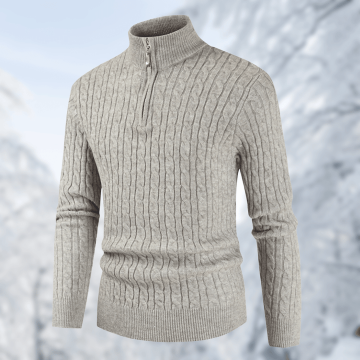 Trendy Men's Sweater with Stand-up Collar - Ruben-Grey-M-State of Style