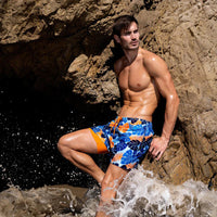 Trendy Men's Swimming Shorts with Print – Julien-Blue Palm-S-State of Style