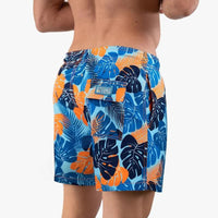 Trendy Men's Swimming Shorts with Print – Julien-Blue Palm-S-State of Style