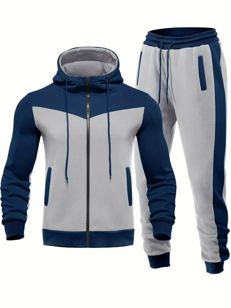 Trendy Men's Tracksuit - ProMotion-Blue White-S-State of Style