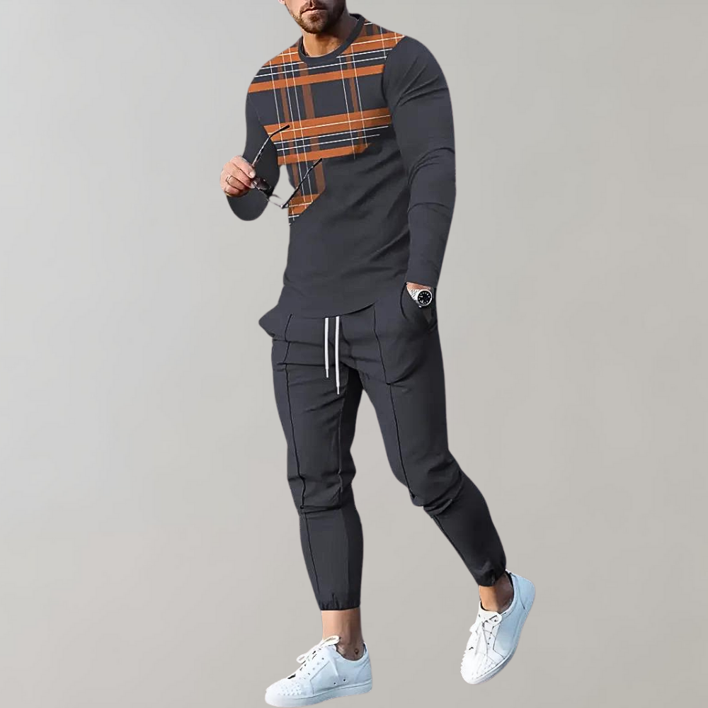 Trendy Men's Tracksuit - UrbanFit-Orange-S-State of Style