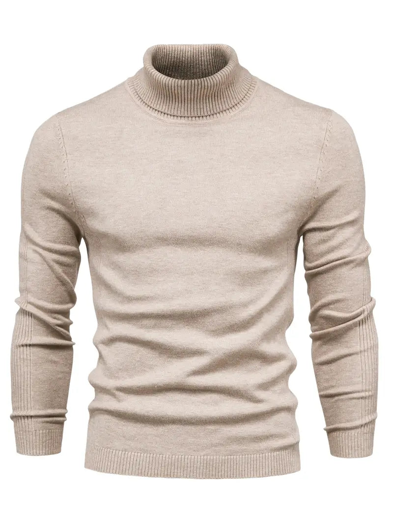 Trendy Men's Turtleneck - Lars-Beige-S-State of Style