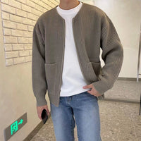 Trendy Men's Vest with Zipper - Lorenzo-Khaki-M-State of Style