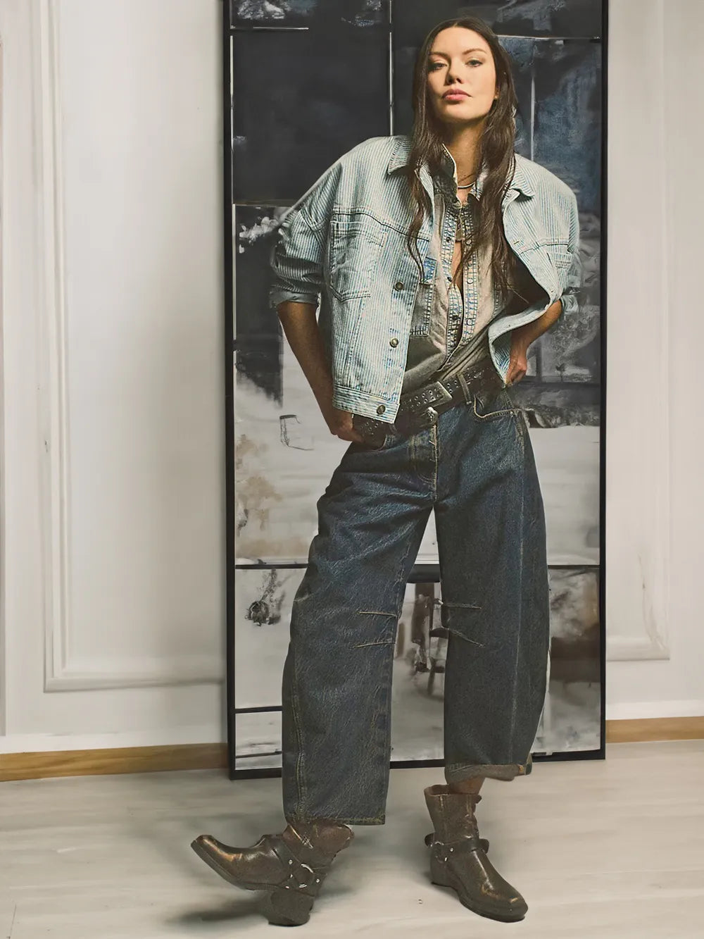 Trendy Mid-Rise Barrel Jeans - Livia-Dark Blue-XS-State of Style