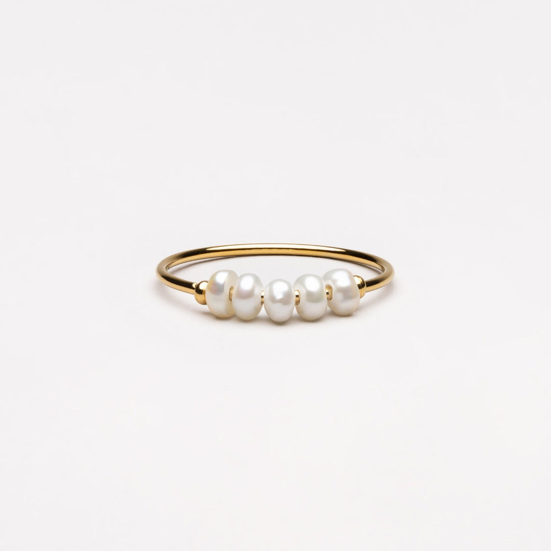 Trendy Mini Pearl Ring - Isolde-5-Gold-State of Style