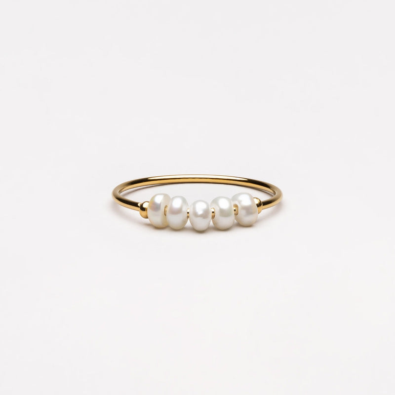 Trendy Mini Pearl Ring - Isolde-5-Gold-State of Style