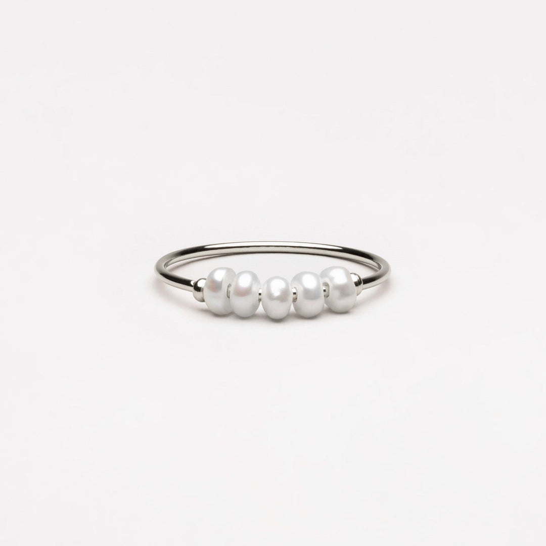 Trendy Mini Pearl Ring - Isolde-5-Silver-State of Style
