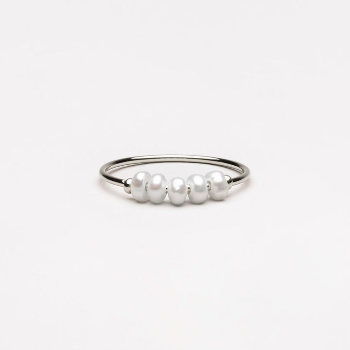 Trendy Mini Pearl Ring - Isolde-5-Silver-State of Style
