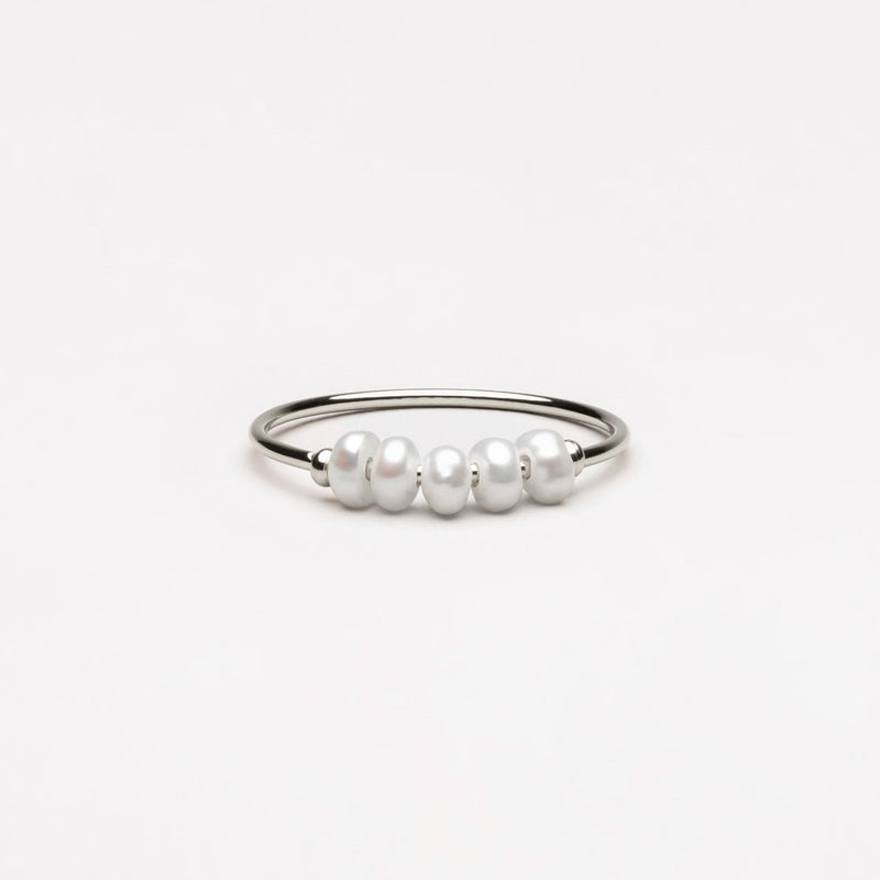 Trendy Mini Pearl Ring - Isolde-5-Silver-State of Style